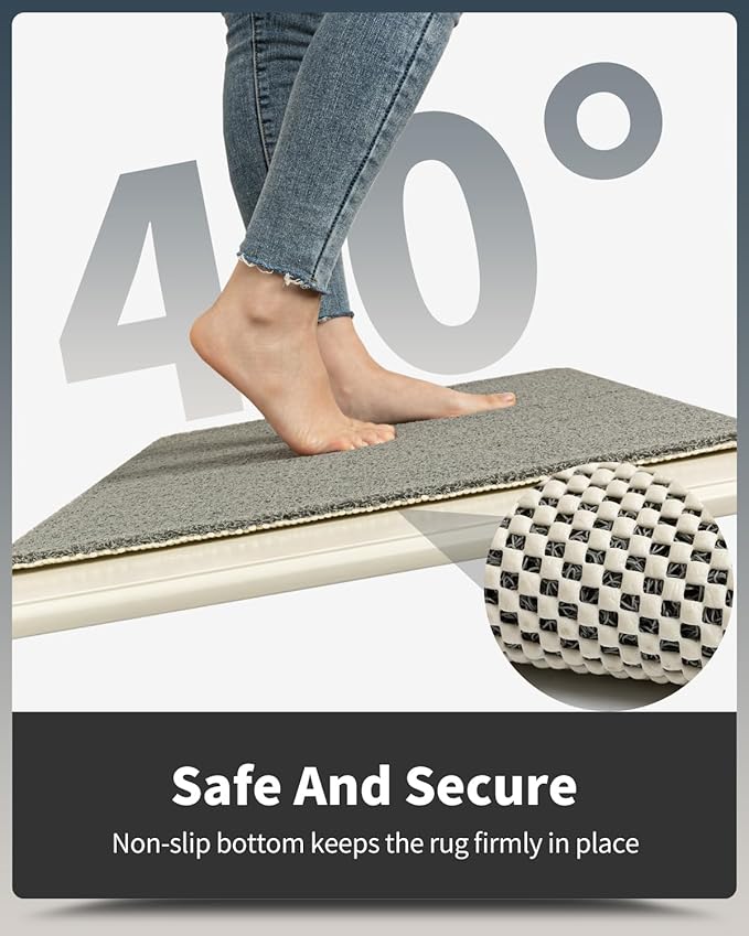 Non-Slip Bathtub Mat, 20x32 Inch, Shower Mats for Bath Tub, PVC Loofah Bathroom Mats for Wet Areas, Quick Drying
