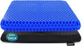 Gel Seat Cushion for Long Sitting, Extra Thick Gel Cushion for Wheelchair Soft Chair Pads for Office Home Chairs Car Seats Long Trips - Back Sciatica Hip Tailbone Pain Relief Cushion (Blue)