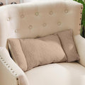 Queekay Fleece Lumbar Support Pillow 3 Section Back Pillow Office Chair for Back Support Comfortable Lumbar Cushion for Car Seat Pain Relief Sofa Rest(Light Camel)