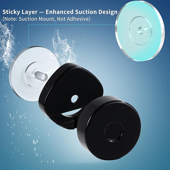 KEGII Shower Caddy Suction Cup – Removable Suction Bathroom Organizers Shelf with Soap Holder, Razor Holder & Hooks, Rustproof Shower Storage for Renters, No Drilling Black Bathroom Storage Basket