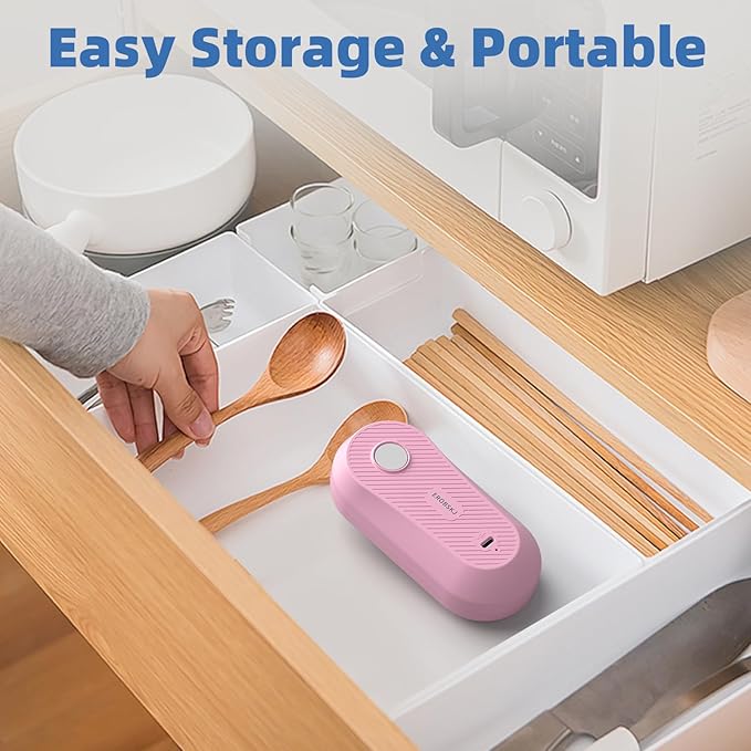 Auto Electric Can Opener, Rechargeable Can Openers for Seniors & Arthritis, One-Touch Automatic Can Opener, Hands-Free, Smooth Edge, Compact,Small - Auto Stop，Pink
