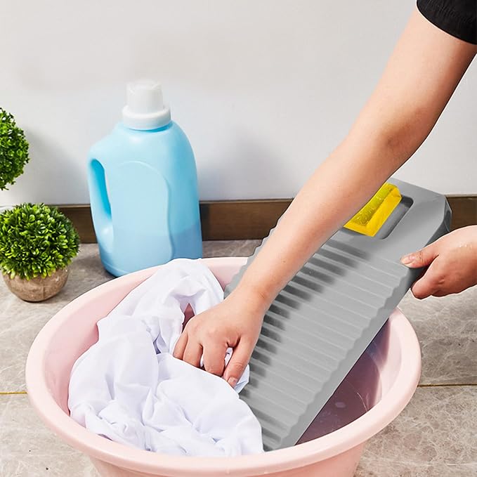 PRETYZOOM Plastic Washboard 18 Inch Household Laundry Helper with Wavy Surface for Gentle Clothes Cleaning and Easy Hand Washing Portable and Laundry Tool