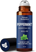 Peppermint Essential Oil Roll-On 10 ml - Pure, Natural & Prediluted Blend with Fresh Minty Aroma - Roller for Aromatherapy & Headache Relief - Nexon Botanics