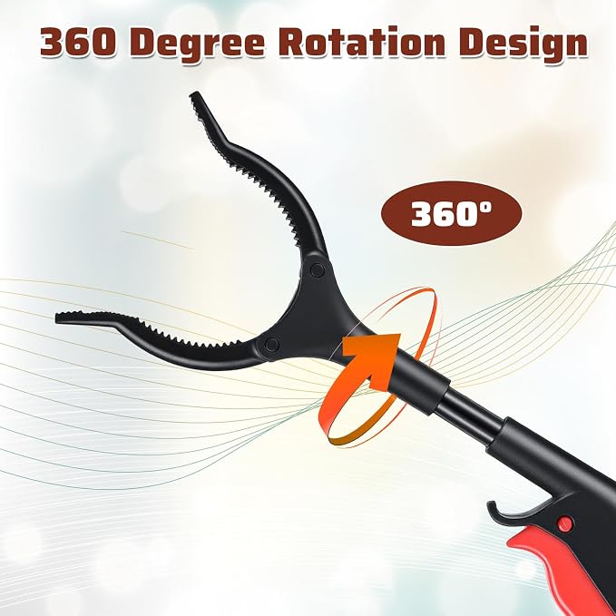 Gjinxi Pickup Sticks Reacher Tool 2 Pack 11" Telescoping Grabber with 360 Rotating Jaw & Hook, Anti-Slip Reachers and Grabbers for Seniors, Trash Picking, Surgery Recovery, Claw Grabber Pickup Tool