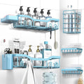 NESOMI Shower Caddy Adhesive Shower Organizer 7-Pack, Rustproof Stainless Steel Bathroom Shelves, Large Capacity No-Drill Rack Storage Accessories with Soap Dish Toothbrush Holder Hooks