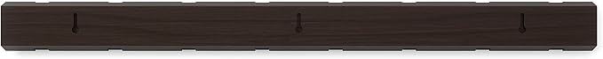 Umbra Flip Wall-Mounted Coat Rack with 8 Hooks – Modern, Space-Saving Storage for Hats, Jackets, Bags, Entryway, Mudroom, Closet, Bathroom, Bedroom – Black/Walnut