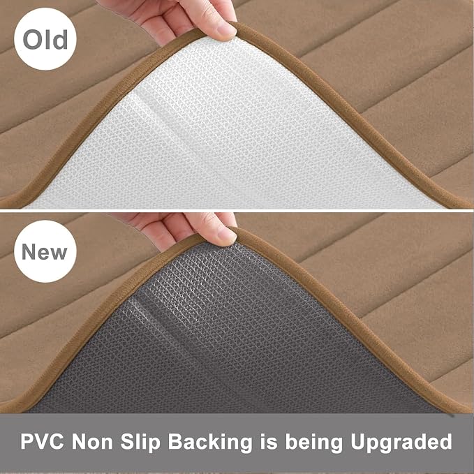 Buganda Memory Foam Bath Mat, 30" x 20", Ultra Soft and Non-Slip Bathroom Rugs, Water Absorbent and Machine Washable Bath Rug for Bathroom, Shower, and Tub, Mocha