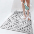 Tiamo Large Bathtub Mat 20.87" x 33.86",Non Slip Shower & Tub Mat for Elderly & Pregnant Women,Big Suction Cups,Quick Drain,Soft & Durable,Grey