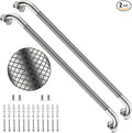 36 Inch Brushed Nickel Shower Grab Bar with Anti-Slip Knurled Grip,YuanDe Stainless Steel Bathroom Grab Bars，Shower Handrail Support, Handicap Elderly Balance Assist Handles