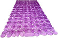 “Pebbles” Non-Slip Bathtub/Shower Mat 27.5”x14” Rectangular, Non-Toxic, Safe, Clean, Machine-Washable, Superior Grip & Drainage, Vinyl, for Smooth Floors ONLY, Transparent Purple