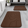 YIHOUSE Memory Foam Bathroom Rugs Sets 2 Piece - Extra Thick Ultra Soft Absorbent Bath Mat Set, Non-Slip Machine Washable Bath Rugs for Bathroom, Tub & Shower, Home Decor (32"x20"+24"x17", Coffee)