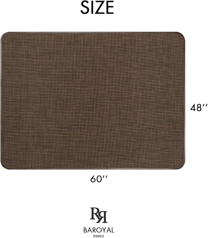 BARoyal Office Chair Mat for Hardwood Floor Under Desk Computer Rolling Chair Mat for Wood/Tile Floor Non-Slip Heavy Duty Desk Rug PVC Plastic Hard Floor Protector 48" x 60"(Coffee)