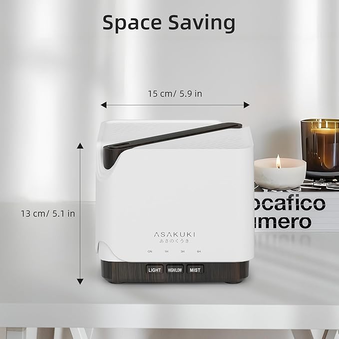 ASAKUKI Essential Oil Diffuser for Home, Large 700 ml Humidifier with Automatic Shut-Off, Quiet Aromatherapy Diffuser with 7 LED Lights for Living Room, Kitchen, Bedroom, Hotel - Black