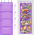 Honeyera Plush Storage (Patent Pending) - Plush Hammock Net Over Door Organizer for Stuffies, Baby Accessories, Toy/Hammock Hanging Storage Big Girls Toddler Large Bag Animals (Purple)