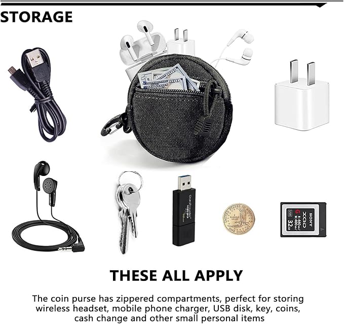Tactical Belt Pouch Key Pouch Backpack Accessories Tactical Vest Attachments Small Molle Pouch EDC Wallet Travel Pill Container Portable