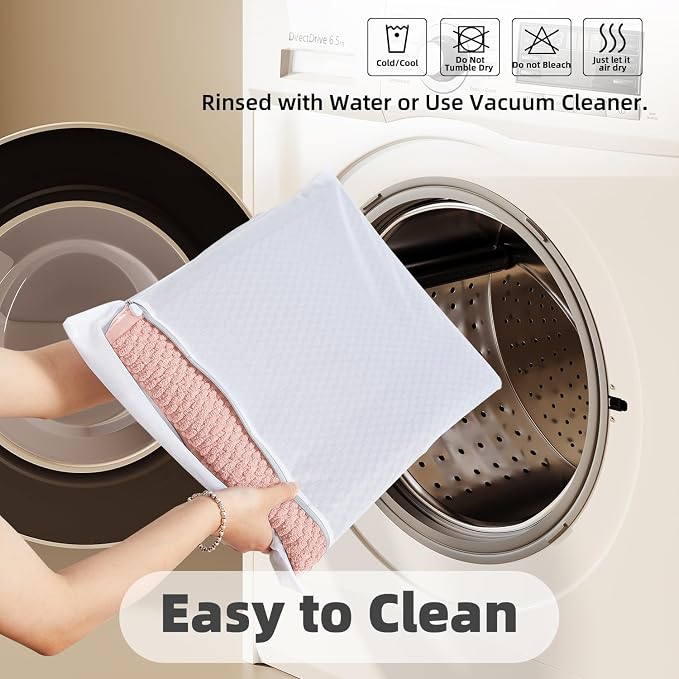 TYUU Large Bathroom Rugs Non Slip Washable Bath Rugs Super Absorbent Bathroom Rug Thin Quick Dry Low Pile Bath Mats, Pink 36"x60"