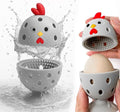 Egg Washer for Fresh Eggs, Egg Scrubber for Fresh Eggs, 2 Reusable Silicone Chicken Shaped Scrubs, Chicken Egg Cleaner, Eggshell Cleaner for Poultry Farm, Housewife Tools Vegetable Processing (Gray)