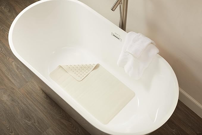 Rubbermaid Commercial Products Safti-Grip Bath Mat, Large, White, Suction-Backed, for Commercial/Residential Use for Home/Hotel/Shower/Bathtub (Pack of 12)