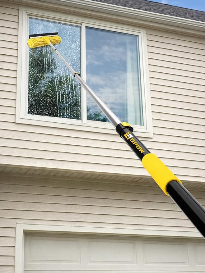 4.7-12ft Heavy-Duty Telescopic Pole - Best for Two-Story Homes & Exterior Work - Ultra-Stable Aluminum Frame Supports Large Rollers