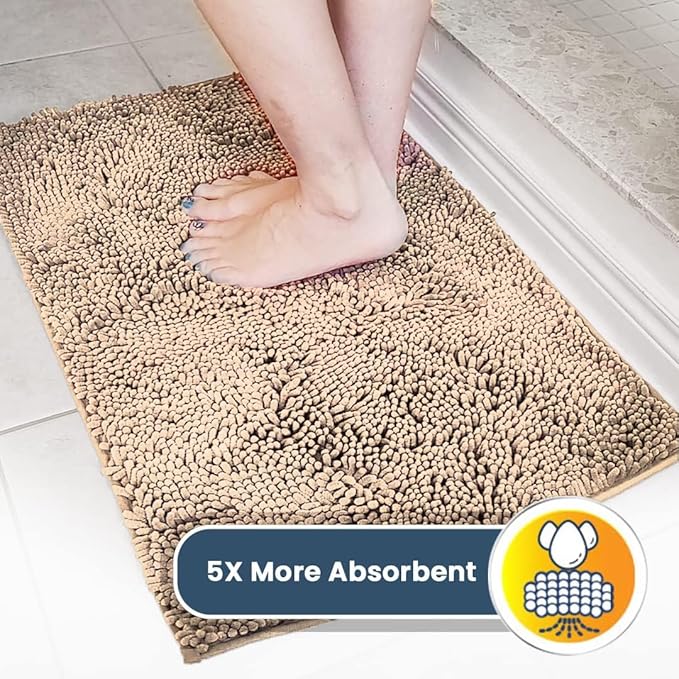 Muddy Mat® | Super Absorbent Door Mat Indoor, Microfiber Quick Dry Chenille Entryway Rug, Non-Slip Front Door Mat, Indoor Mats for Entryway, Machine Washable Pet Rug, Beige 16"x24"