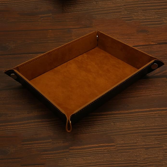 Valet Organizer - Catchall Tray for Jewelry, Wallets, Watches, Keys, Coins, Phones, Glasses - Perfect for Nightstand, Desk, Entryway
