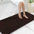 Smiry Bathroom Rugs Mat 47x20, Extra Soft Absorbent Chenille Bath Rugs, Non Slip Rubber Backing Machine Washable Quick Dry Bath Mats for Bathroom Floor, Tub, Shower, Home Decor Accessories, Brown