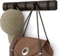 Umbra Flip Wall-Mounted Coat Rack with 5 Hooks – Modern, Space-Saving Storage for Hats, Jackets, Bags, Entryway, Mudroom, Closet, Bathroom, Bedroom – Black/Walnut