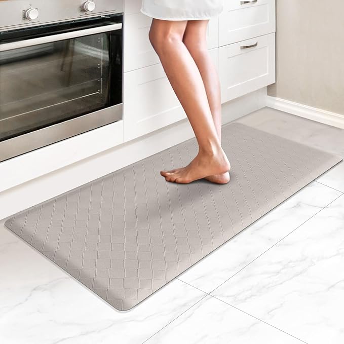 HappyTrends Kitchen Runner Rugs Anti-Fatigue mats,17.3"x 39",Non Slip Waterproof Ergonomic Comfort Mat for Kitchen, Floor Home, Office, Sink, Laundry,Khaki
