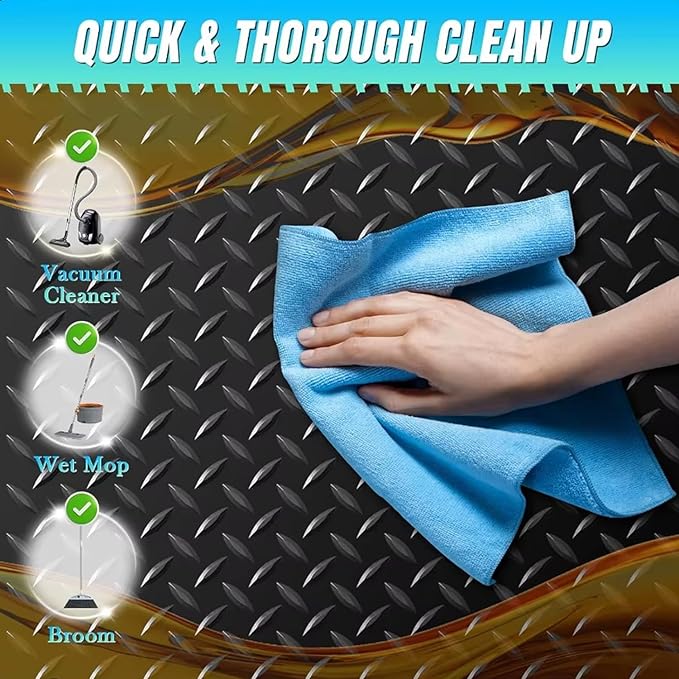 Heavy Duty Diamond-Plate Rubber Flooring Roll 4x10 FT, Multi-Purpose Waterproof Anti-Slip Floor Mat, Easy to Clean Under Equipment, Mats for Garage, Gym, Stable, Basement, Kennel