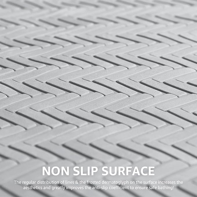 OTHWAY Bathtub Mat Non Slip, 27" x 17" Bath Mat for Tub, Machine Washable Shower Anti Slip Mat with 246 Strong Suction Cups (A Little Grey)