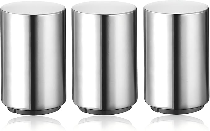 Magnetic Beer Bottle Opener with Automatic Cap Catcher, Ultra Premium Stainless Steel Soda & Beer Bottle Opener, Push & Pull Convenient Design Bar Accessory (3 pcs)