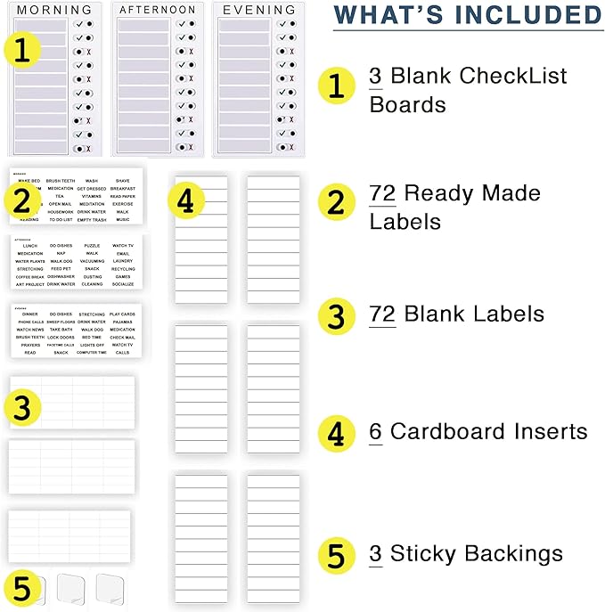 | Checklist Boards for Adults | Memory Loss Gadget for Elderly and Dementia aid | Alzheimers Activities | to Do List | Daily Planner | Caregiver Supplies |