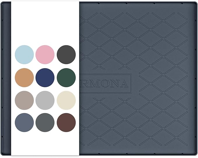 URMONA 25" x 22" Waterproof Silicone Mat in Multiple Sizes & Colors, Under Sink Mat for Kitchen & Bathroom, Pet Food Pad for Dogs & Cats, Kitchen Cabinet Liner, Multi-Purpose for Storage(Dark Grey)