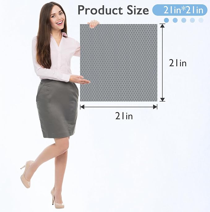 Extra Large Non-Slip Shower Mat, Fast-Dry PVC Bath Stall & Tub Mat, Drain-Hole Design,for Shower Stall Tub for Elderly/Kids，Non Slip Bathroom Safety Accessory，Gray 21"x21"