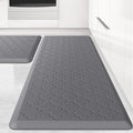 Kitchen Mat [2 PCS] Cushioned Anti-Fatigue Floor Mat Water Resistant Non-Skid Kitchen Mats and Rugs Ergonomic Comfort Foam Kitchen Rugs Standing Mat for Floor Office Sink (Grey,20"x30"+20"x47")
