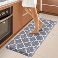 WISELIFE Kitchen Mat Cushioned Anti-Fatigue Rug,17.3"x 39",Non Slip Waterproof and Heavy Duty, PVC Ergonomic Comfort Mat for Kitchen, Floor Home, Office, Sink, Laundry, Grey