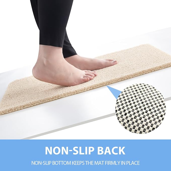 Hargiis Non-Slip Bathtub Mat, Anti Slip Shower Mat, Fast Drying Bathtub Mats, Foot Scrubber Mat, Anti Slip Mat for Tub, Floor, Bathroom, Kitchen, Home, Hotel (Beige 71"×24")