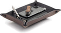Main Street Forge Leather Valet Tray for Men – Rustic EDC Organizer for Keys, Phone & Wallet – Made in USA – Avalanche Gray