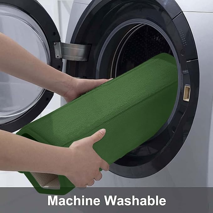Buganda Memory Foam Bath Mat, 47" x 24", Ultra Soft and Non-Slip Bathroom Rugs, Water Absorbent and Machine Washable Bath Rug Runner for Bathroom, Shower, and Tub, Olive Green