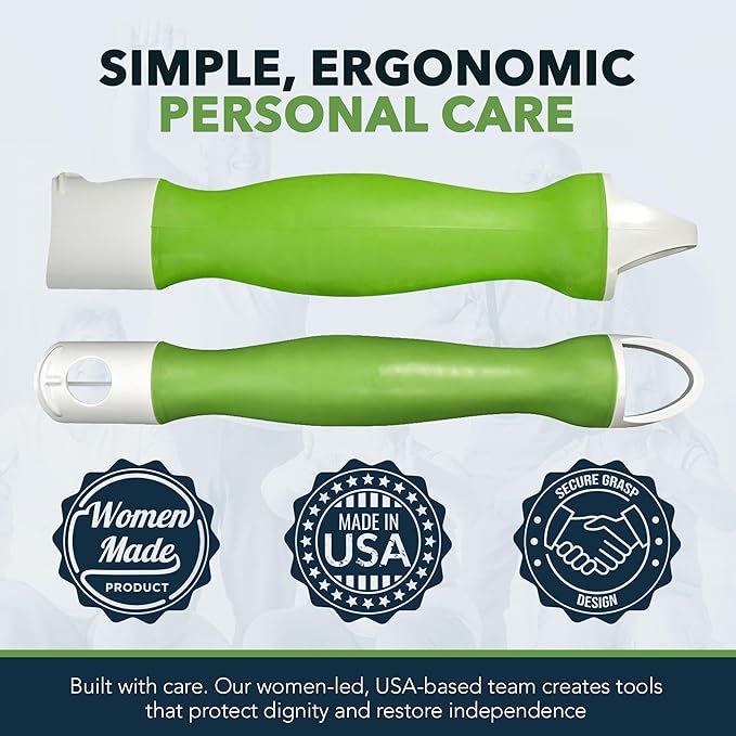 FreedomWand Toilet Tool Handle Replacement - Countoured Grip with Hanging Loop Handle for Toilet Assist Devices - Lightweight Bathroom Essentials for Men, Women, Children and Seniors, 1 Piece