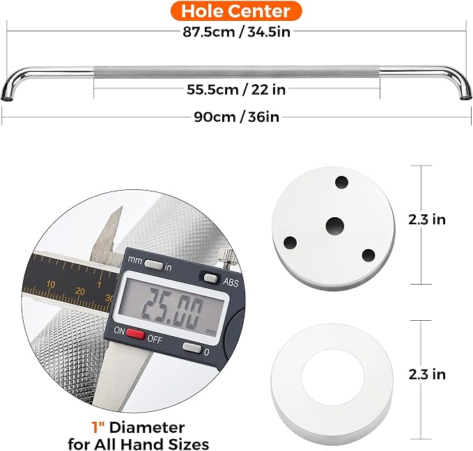 Grab Bars for Shower, 2 Pack 36-Inch Anti Slip Shower Handles for Elderly, Safety Shower Grab Bar, Stainless Steel Handicap Grab Bars for Bathroom (Polished Nickel 1" Diameter)