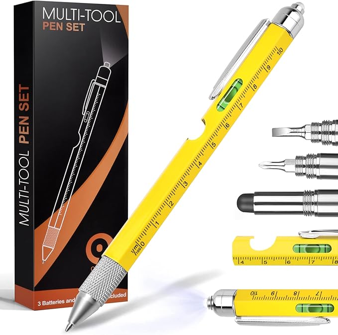 9 in 1 Multitool Pen, Fathers Day Dad Gifts from Daughter Son, Cool Gadgets for Grandpa, Birthday Christmas Fathers Day Tool Gifts for Boyfriend Him
