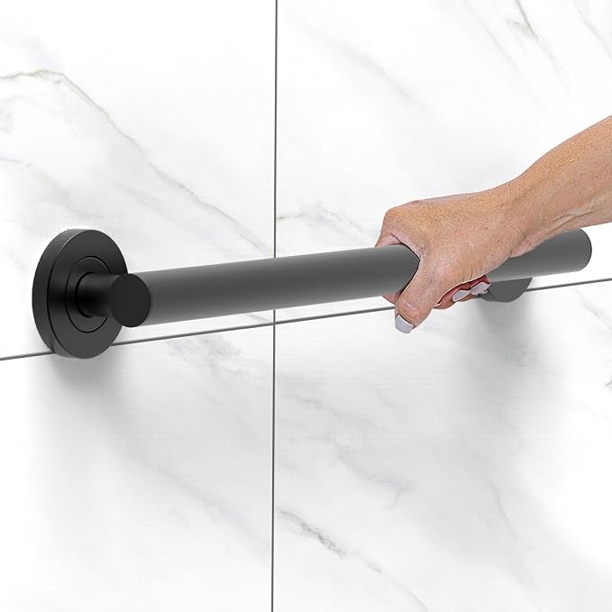 Bath, Shower and Toilet Safety Grab Bar for Seniors and Handicaps, ADA Compliant Mobility Aid Balance Assist Handle, Stainless Steel