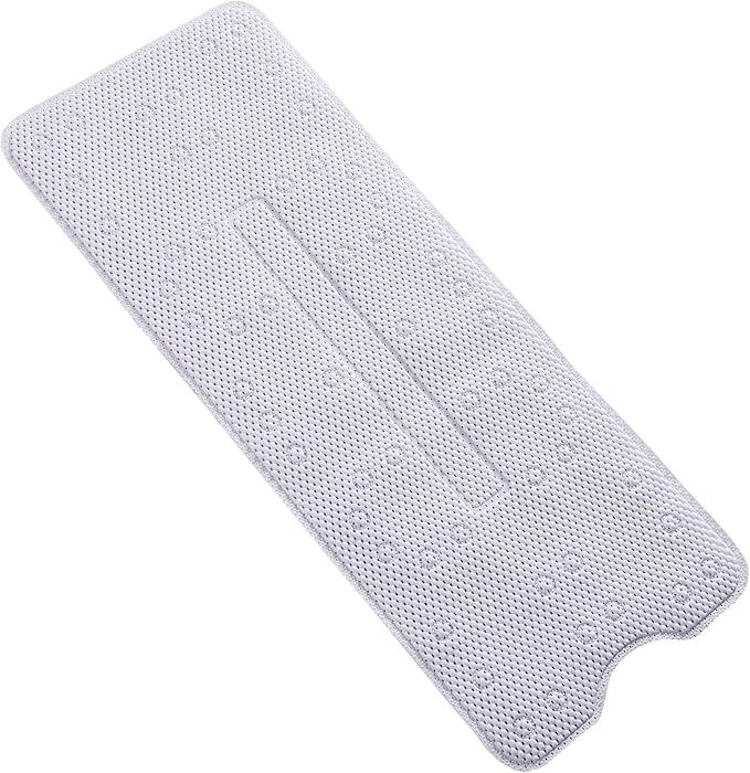 Webos Soft Bathtub Mat Non Slip: Memory Foam Shower Mat with Suction Cups for Bathroom Inside Tub 40X16Inch (White)