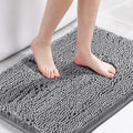 H.VERSAILTEX Bath Mat for Bathroom Non Slip Luxury Chenille Ultra Soft Bath Rugs 24x36 Absorbent Non Skid Shaggy Rugs Washable Dry Fast Plush Area Carpet Mats for Indoor, Bath Room, Tub - Grey