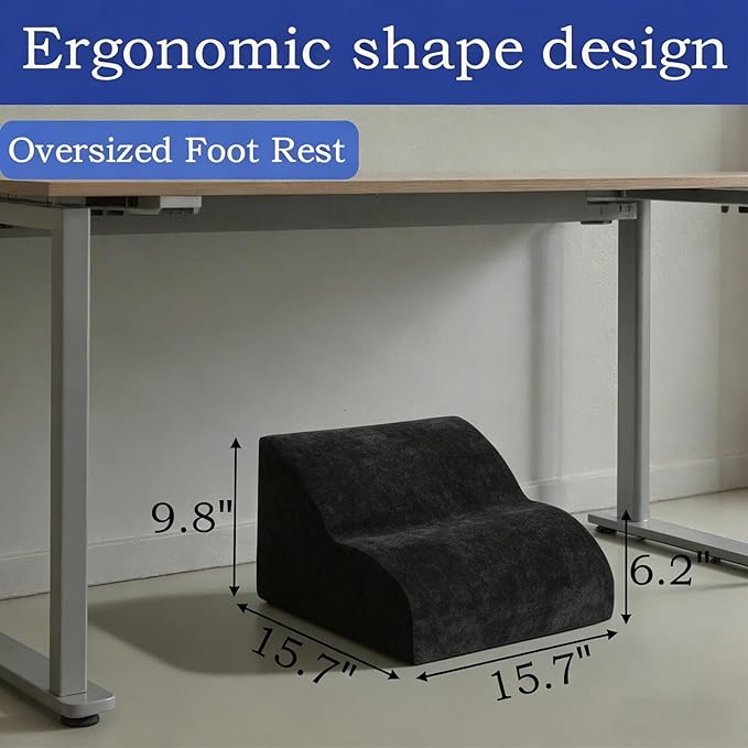 Foot Rest for Under Desk at Work.Multifunctional 3-Tier Foot Stool,with Washable Footrest.for Under Desk,Office Chair Gaming Chair & Sofa,Leg Elevation Pillow,Supports Posture(A-Black)