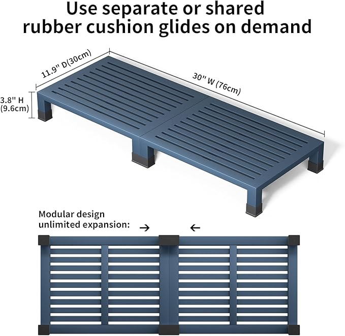 One Step Stool Platform 3.8" Height for Adults, Kids. Heavy Duty/Portable/Nonslip/Durable Construction Safe Step Stool for Bedroom/Kitchen Bed, Bathroom,Kitchen，Garden (Dark Blue)