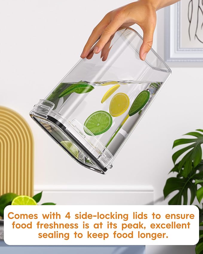 Airtight Food Storage Containers with Lids, 24 PCS Kitchen and Pantry Organization Canisters, BPA-Free, PVC-Free, Food-grade Plastic Leak-proof Jars for Cereal, Flour, Sugar, Extra 24 Labels & Marker