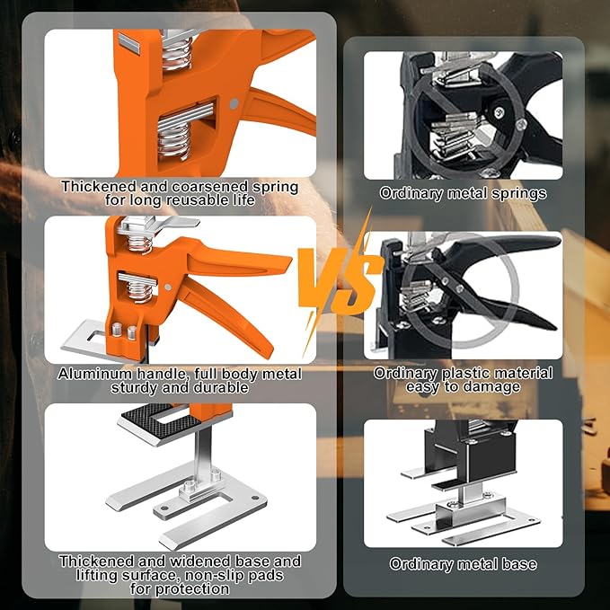 [Upgrade] Labor Saving Arm Jack 2 Pack,15.5 Inch Stainless Steel Furniture Lifts with Handbag,Hand Furniture Jack Lifter Tool for Installing Cabinets,Flooring&Windows,Load 440LBS