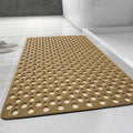Casa and Beyond Shower Mat, Non Slip Bath Mat and Shower Mat with Suction Cups and Drain Holes, Easy to Clean Soft Machine (Coffee,27.6" x 15" (Rectangular))